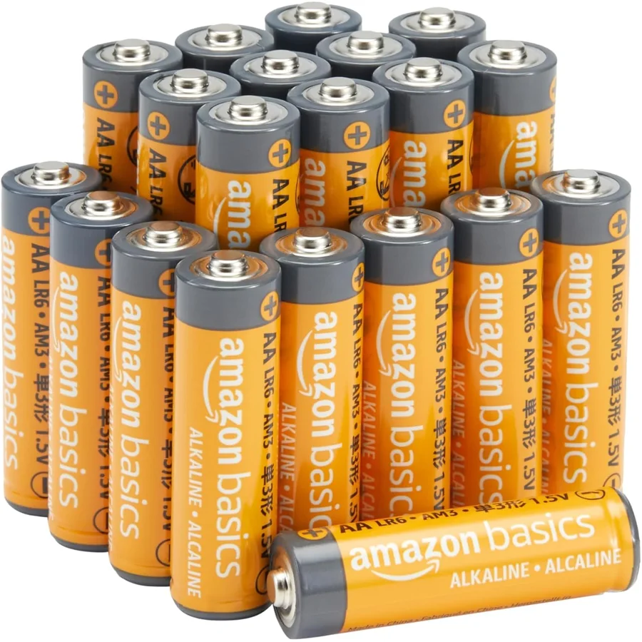 Product image: Amazon Basics AA alkaline batteries, 20-pack