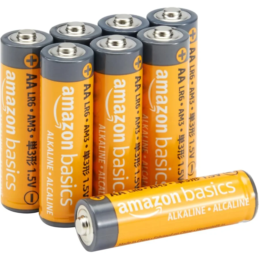 Product image: Amazon Basics AA alkaline batteries, 8-pack