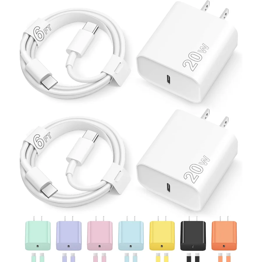 Product image: 20W USB-C charger set with iPhone cables