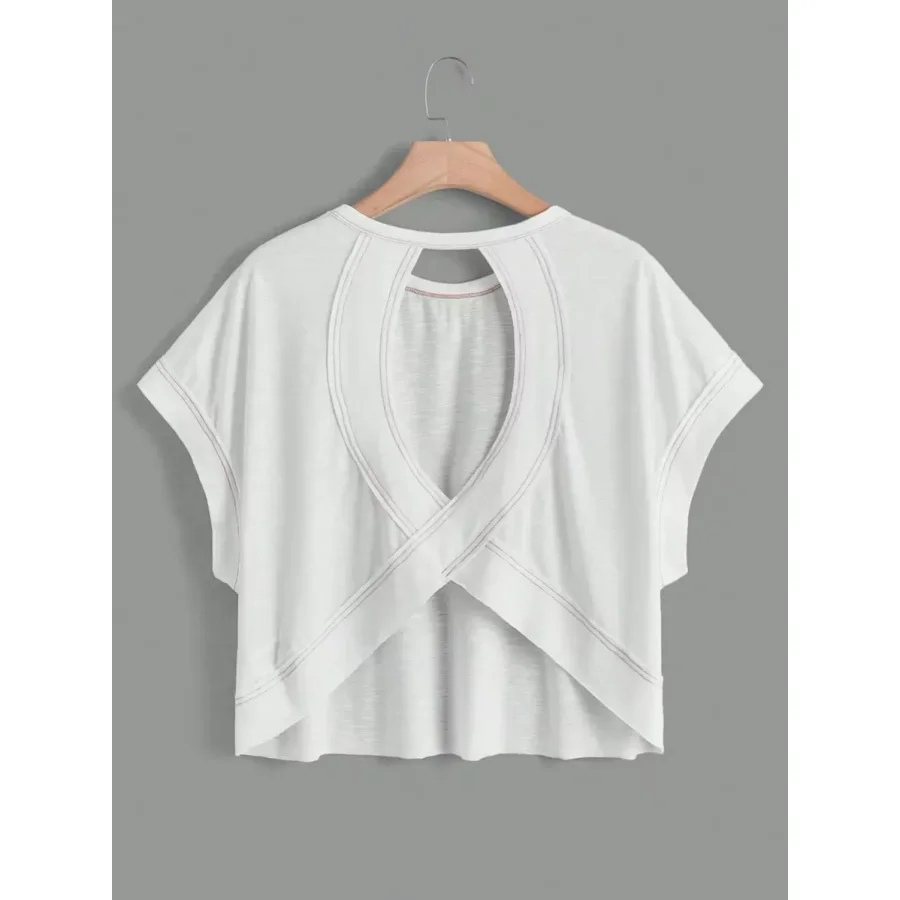 Product image: SHEIN Essnce cutout-back batwing-sleeve tee