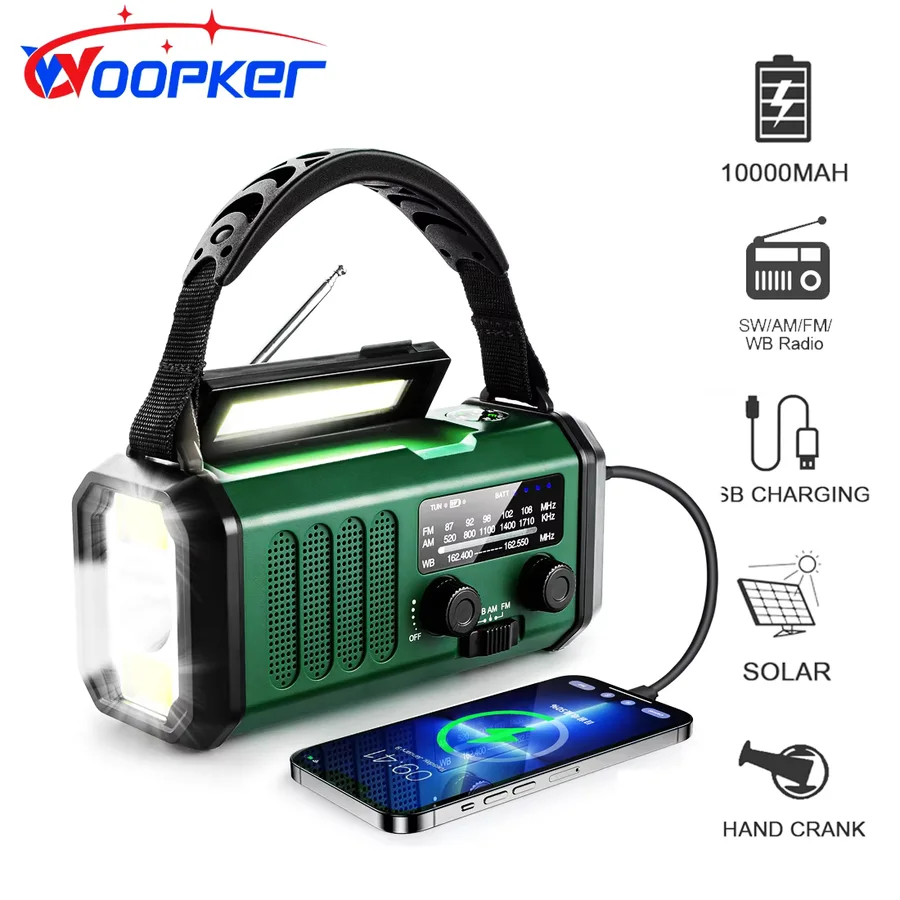 Product image: Woopker E30 emergency radio with 10,000mAh battery